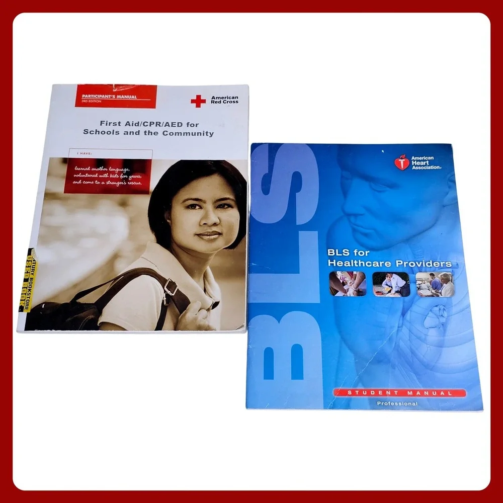 American Red Cross First Aid CPR AED & AHA BLS Healthcare‎ Manuals Bundle